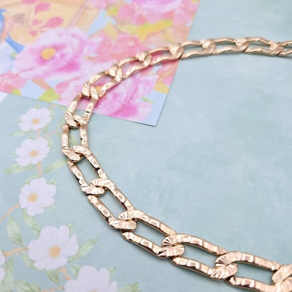Rose Gold Chunky Link Necklace in High Shine Finish – 19.7 Inch, XPNL0071 - Picture 11 of 12